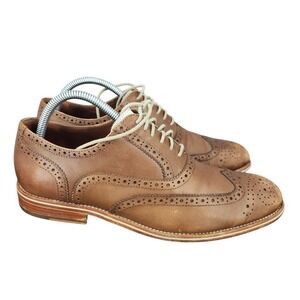 Warfield & Grand‎ Oxford Shoes Mens 8.5 Brown Leather Wingtip Brogue Dress Shoes